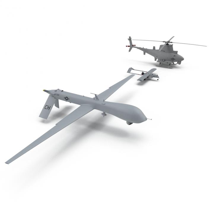 3D UAV Rigged 3 Collection model