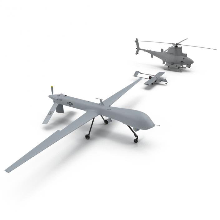 3D UAV Rigged 3 Collection model