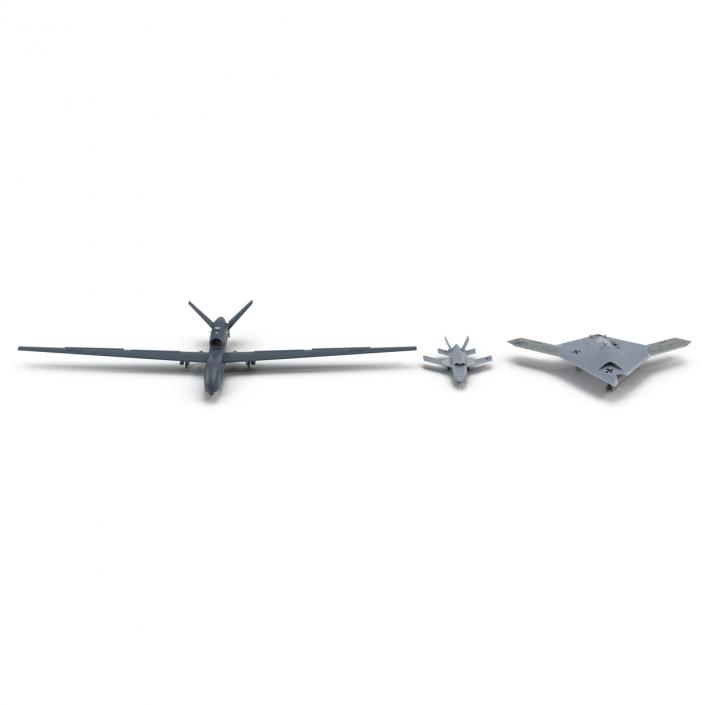 3D UAV Rigged 3 Collection model