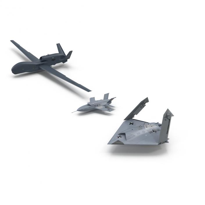 3D UAV Rigged 3 Collection model