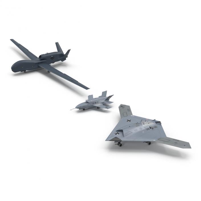 3D UAV Rigged 3 Collection model