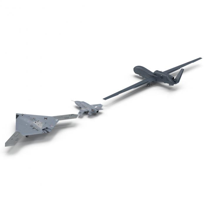 3D UAV Rigged 3 Collection model