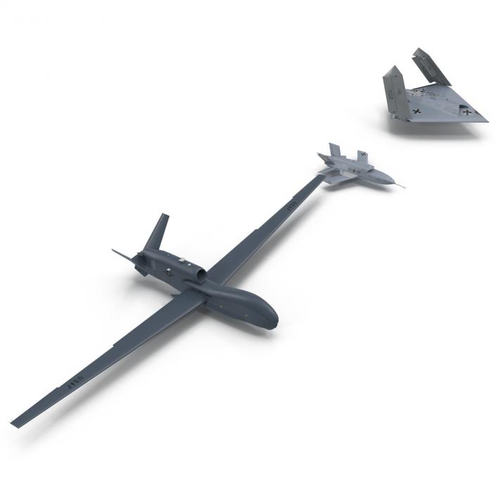 3D UAV Rigged 3 Collection model