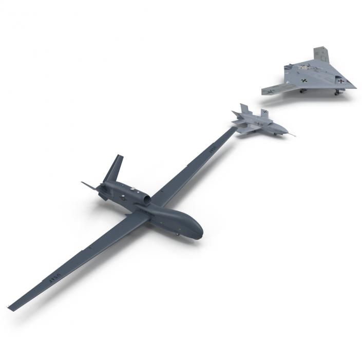 3D UAV Rigged 3 Collection model