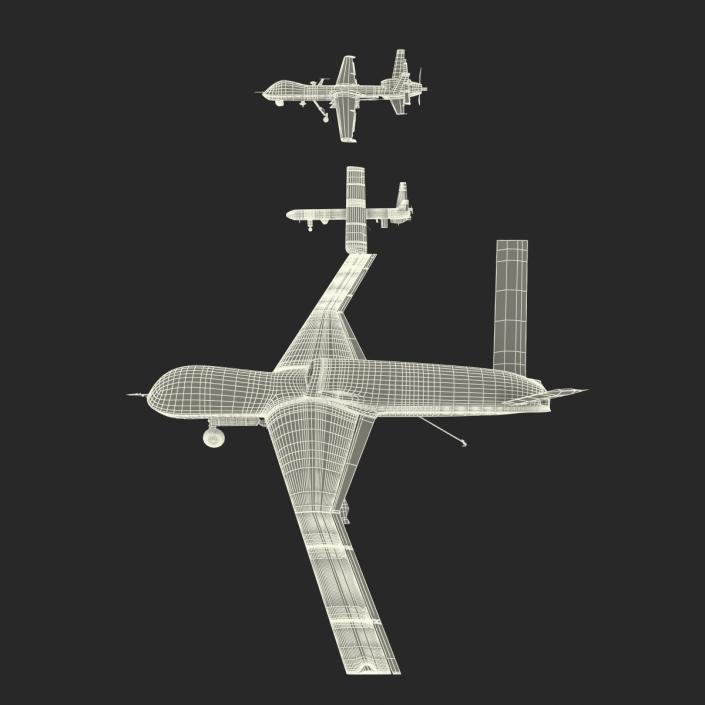 3D UAV Rigged 3 Collection model