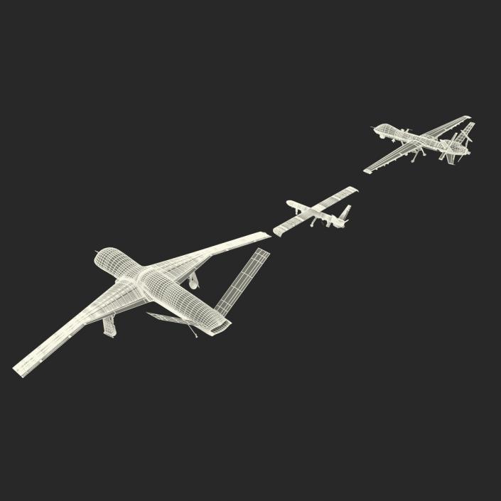 3D UAV Rigged 3 Collection model