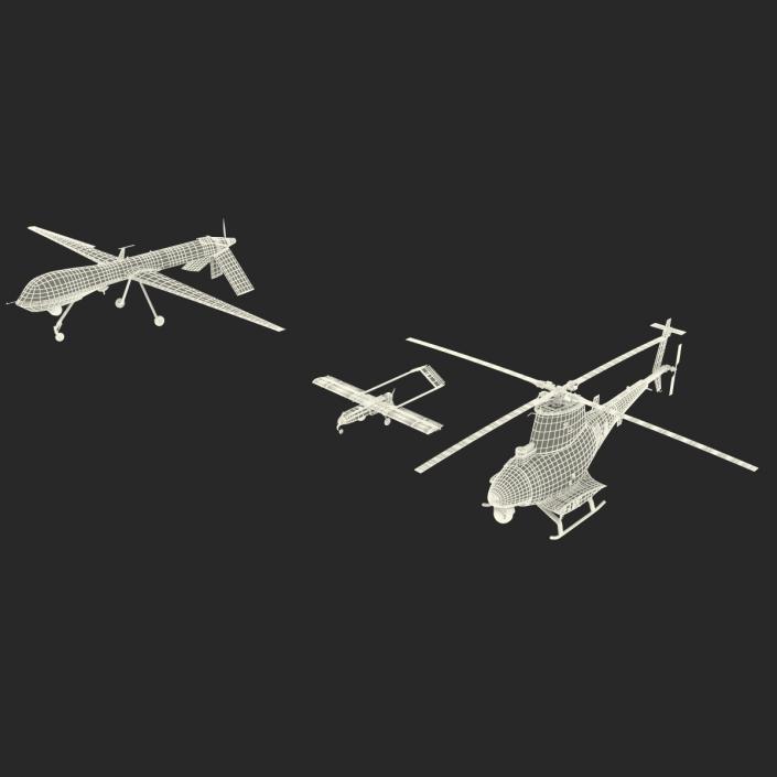 3D UAV Rigged 3 Collection model