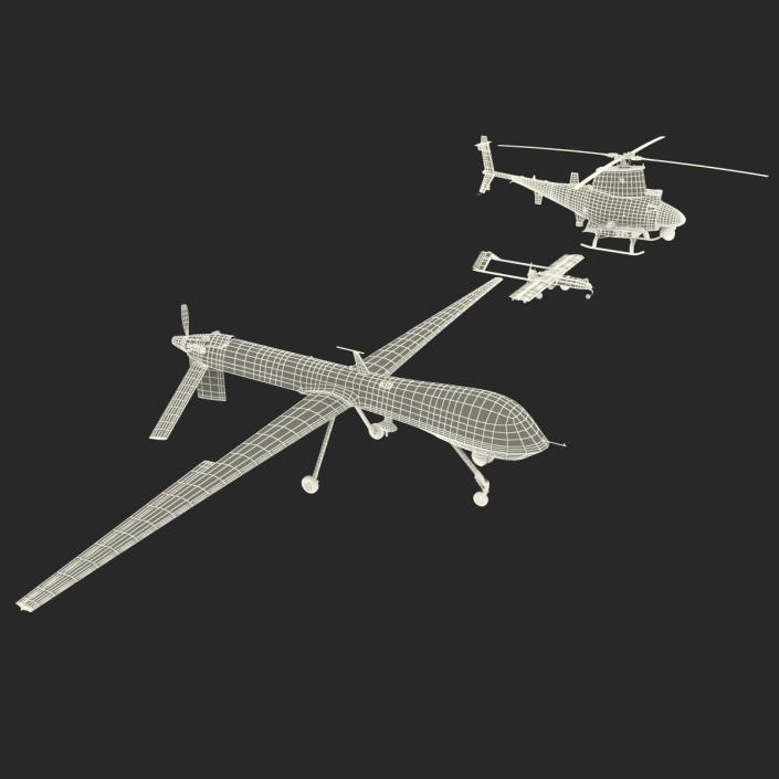 3D UAV Rigged 3 Collection model