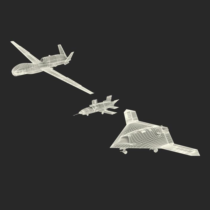 3D UAV Rigged 3 Collection model