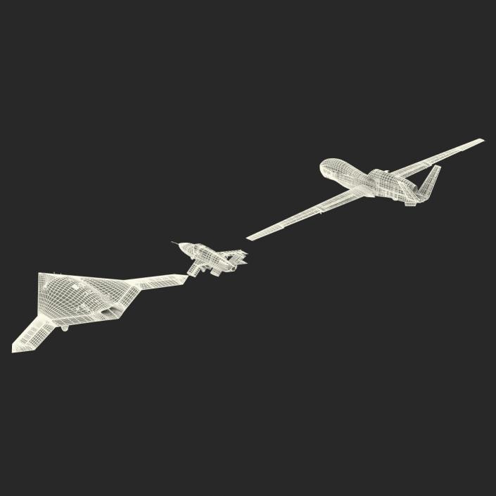 3D UAV Rigged 3 Collection model