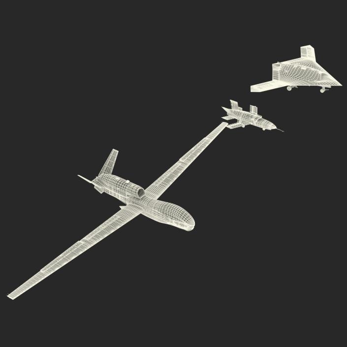 3D UAV Rigged 3 Collection model