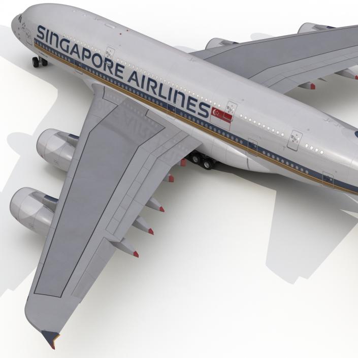 3D Airbus A380-800 Singapore Airlines Rigged