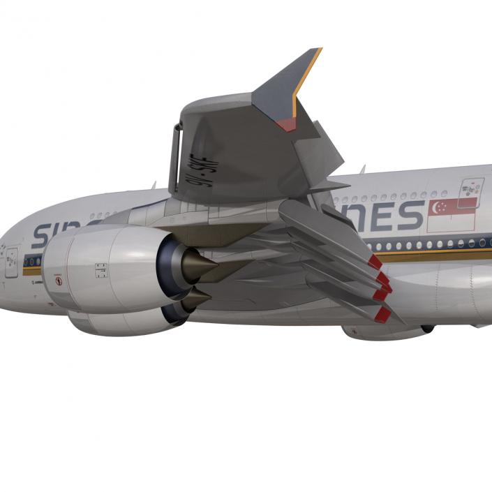 3D Airbus A380-800 Singapore Airlines Rigged