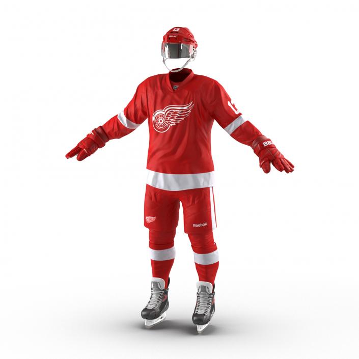 Hockey Equipment Detroit Red Wings 3D model