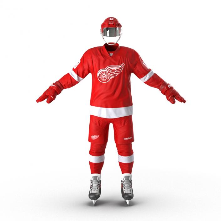 Hockey Equipment Detroit Red Wings 3D model