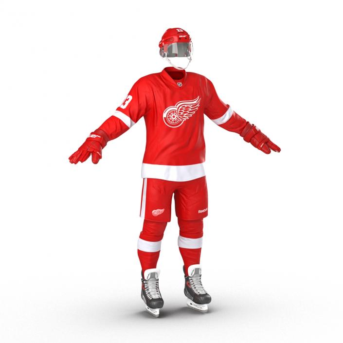 Hockey Equipment Detroit Red Wings 3D model