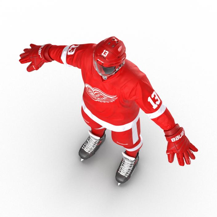 Hockey Equipment Detroit Red Wings 3D model