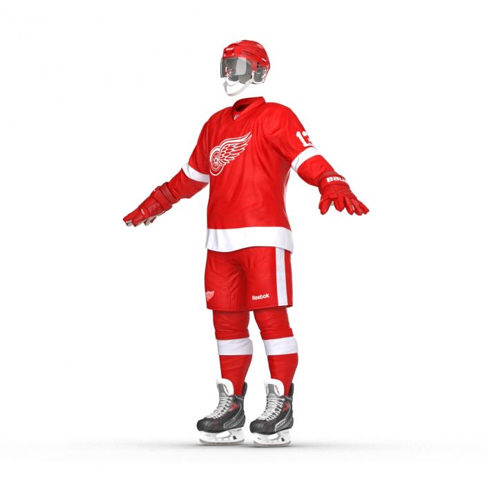 Hockey Equipment Detroit Red Wings 3D model