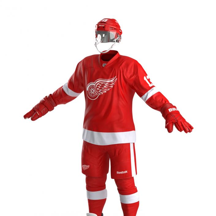 Hockey Equipment Detroit Red Wings 3D model