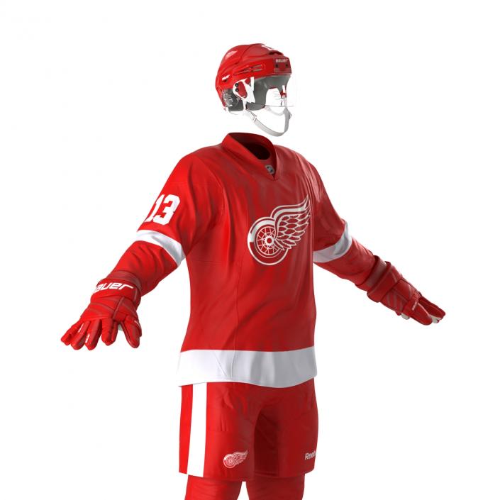 Hockey Equipment Detroit Red Wings 3D model