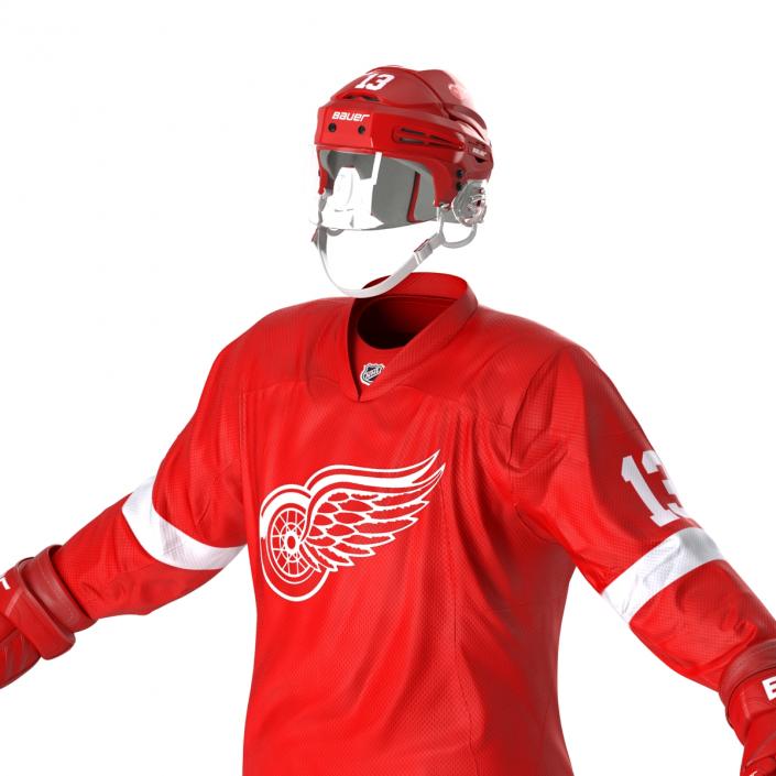 Hockey Equipment Detroit Red Wings 3D model