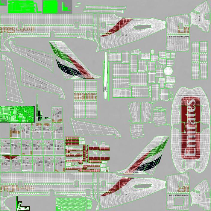 Airbus A380-900 Emirates 3D model