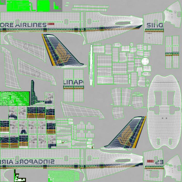 Airbus A380-900 Singapore Airlines 3D model