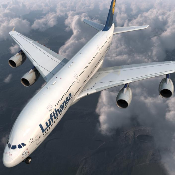 3D model Airbus A380-900 Lufthansa