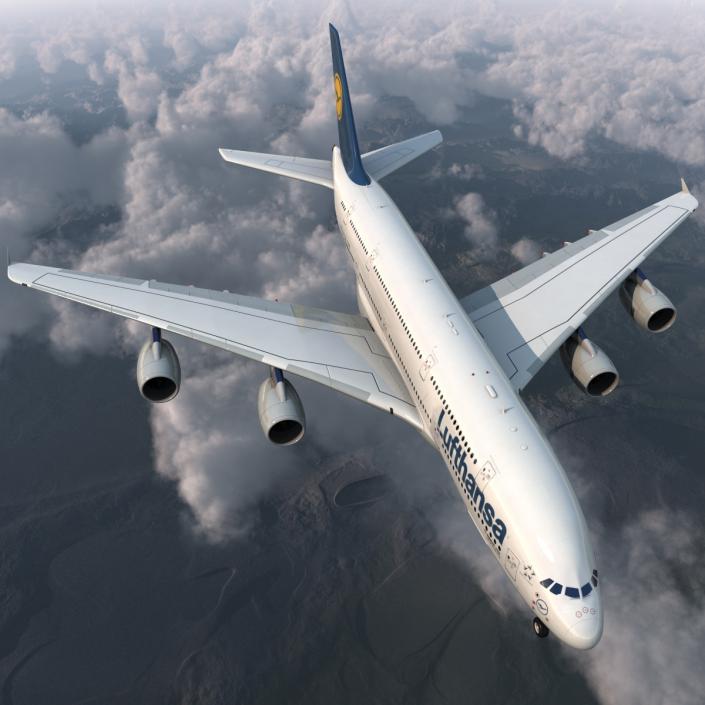 3D model Airbus A380-900 Lufthansa