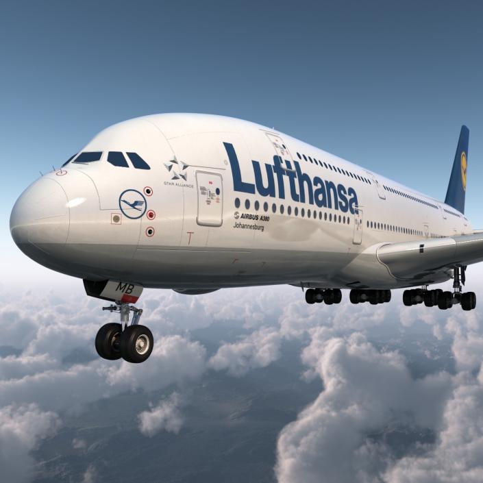 3D model Airbus A380-900 Lufthansa