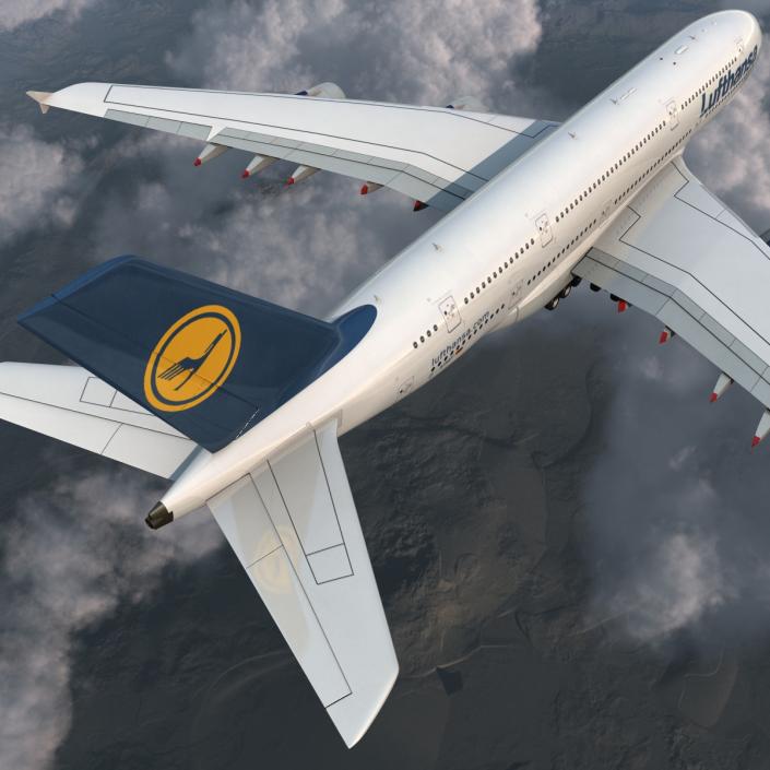 3D model Airbus A380-900 Lufthansa