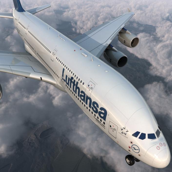 3D model Airbus A380-900 Lufthansa