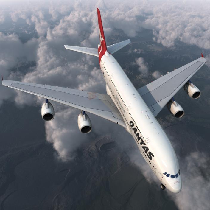 Airbus A380-900 Qantas 3D