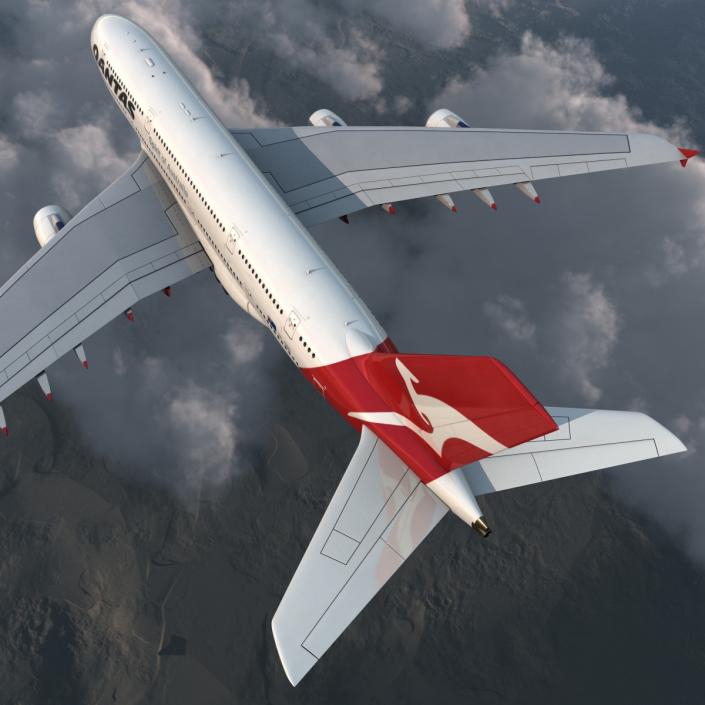 Airbus A380-900 Qantas 3D