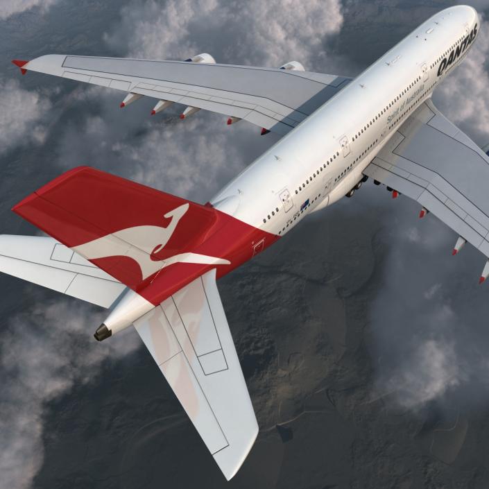 Airbus A380-900 Qantas 3D