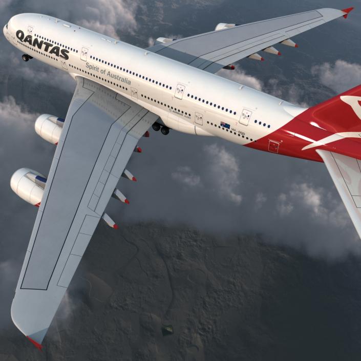 Airbus A380-900 Qantas 3D