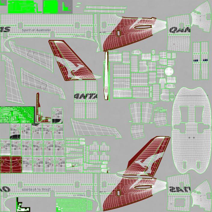 Airbus A380-900 Qantas 3D