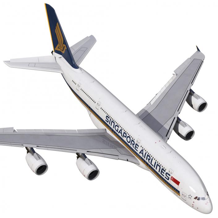 3D Airbus A380-900 Singapore Airlines Rigged