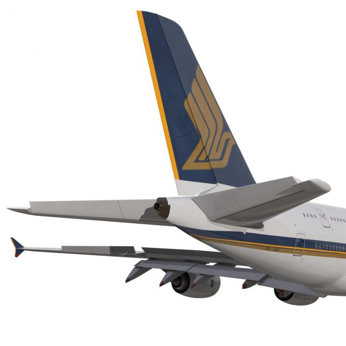 3D Airbus A380-900 Singapore Airlines Rigged