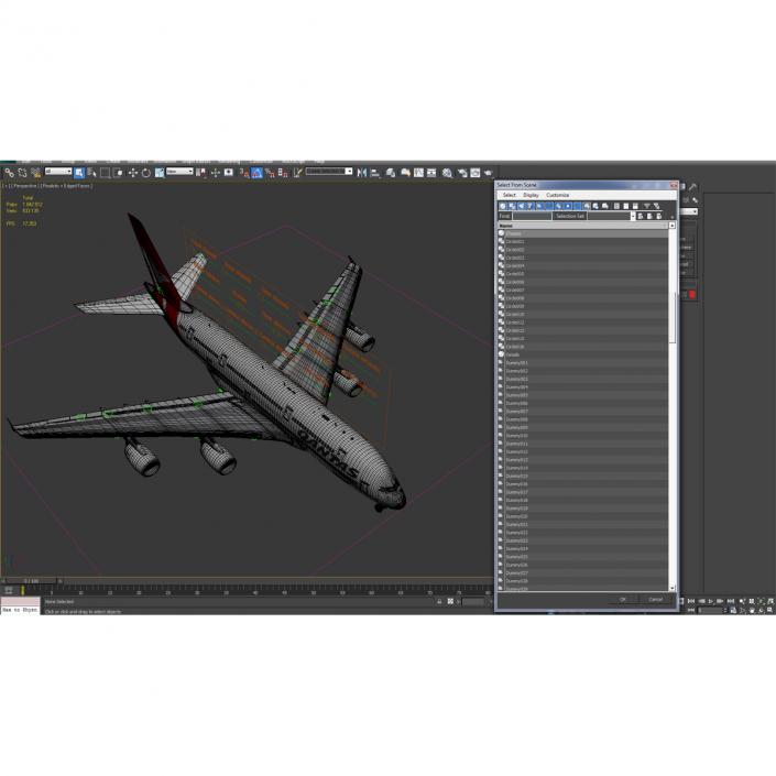 Airbus A380-900 Qantas Rigged 3D model