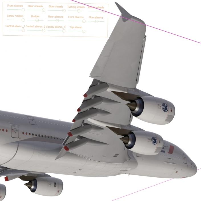 3D Airbus A380-900 Air France Rigged model