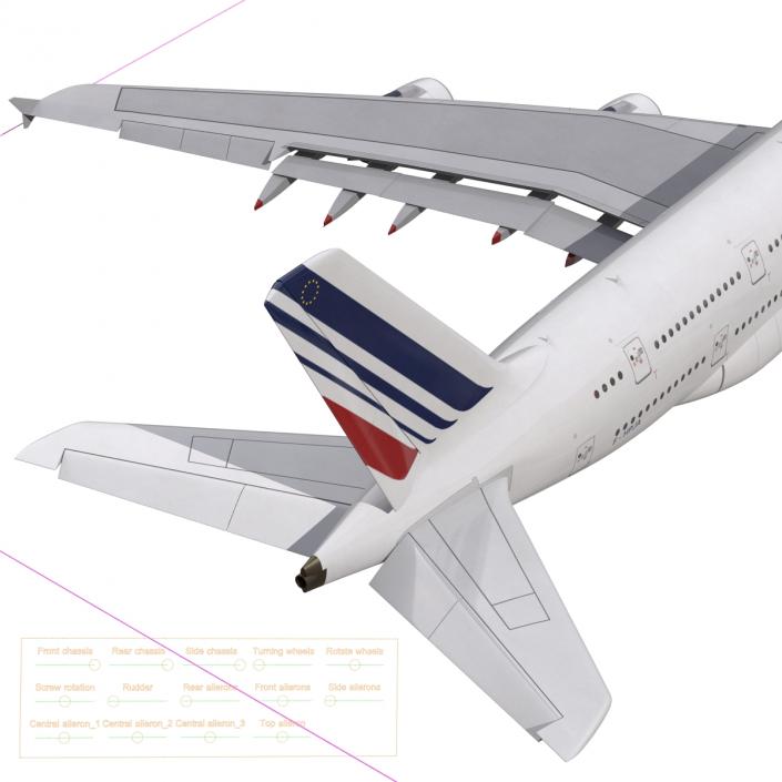 3D Airbus A380-900 Air France Rigged model