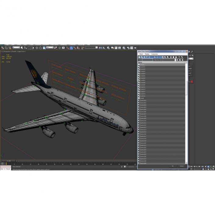 Airbus A380-900 Lufthansa Rigged 3D