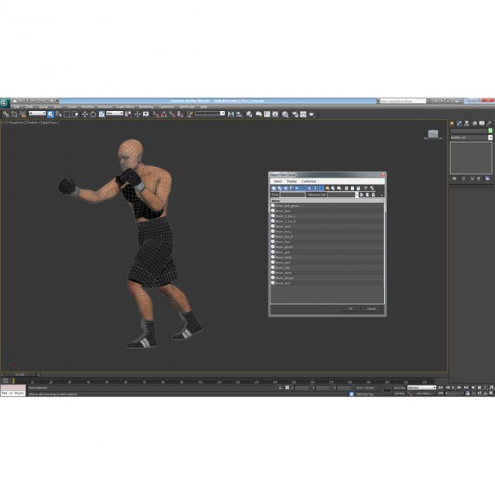 Adult Boxer Man 2 Pose 3 3D model