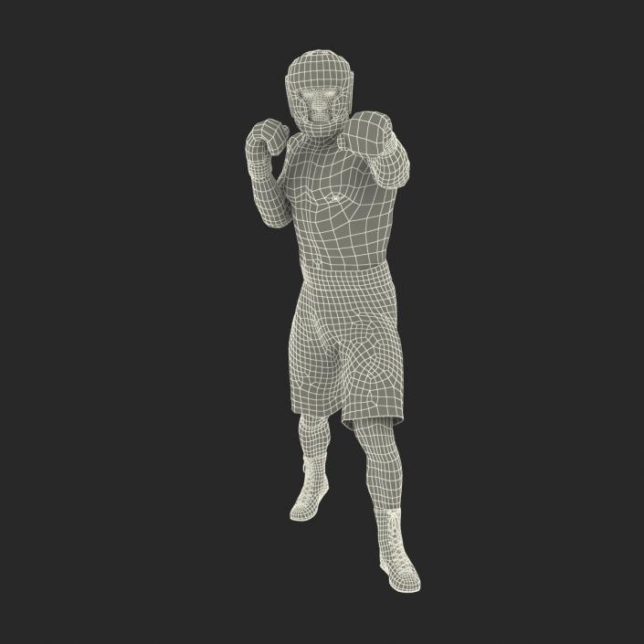 3D African American Boxer Red Suit Pose 3 model