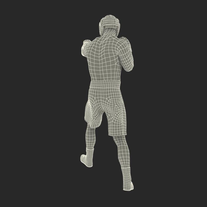 3D African American Boxer Red Suit Pose 3 model