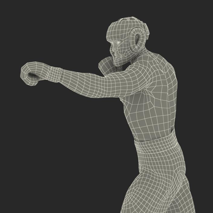 3D African American Boxer Red Suit Pose 3 model