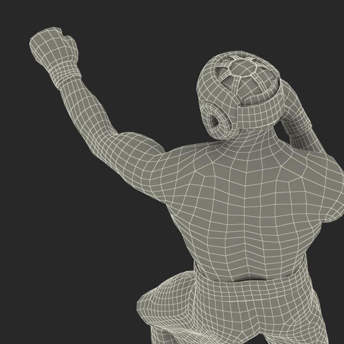 3D African American Boxer Red Suit Pose 3 model