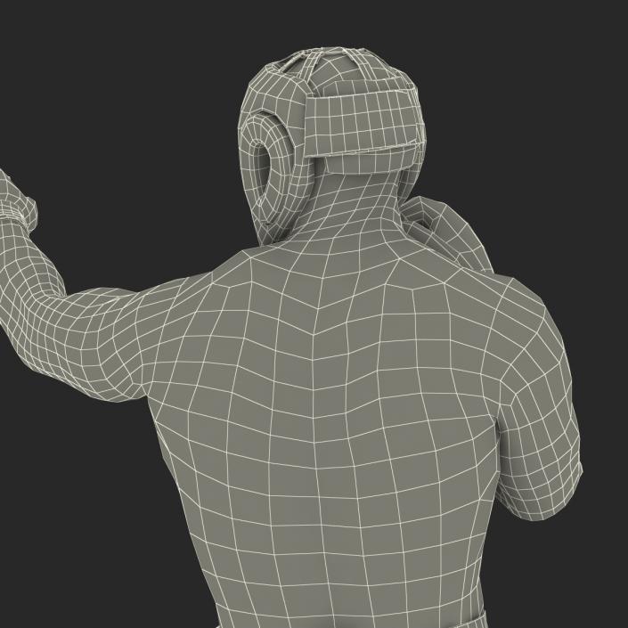 3D African American Boxer Red Suit Pose 3 model