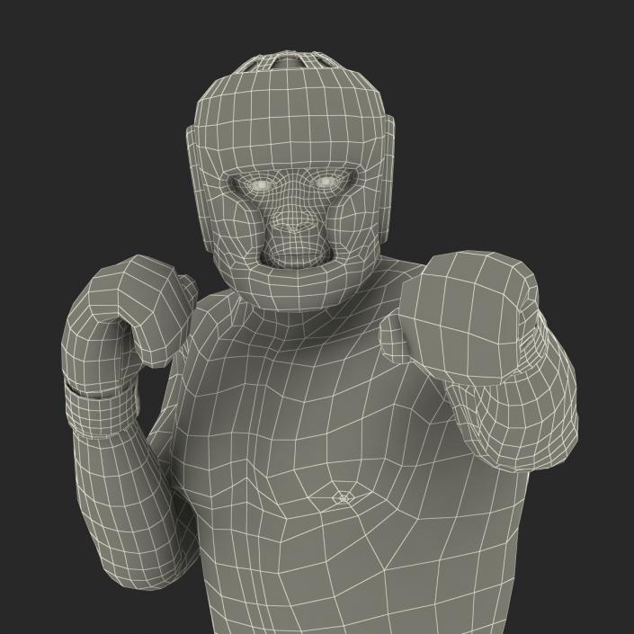 3D African American Boxer Red Suit Pose 3 model